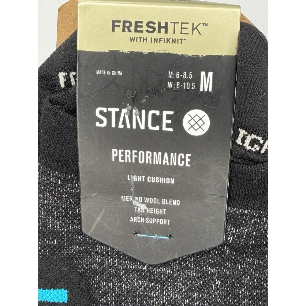 Stance Light Wool Tab Performance Socks Black Womens Medium A248A24LIG NWT